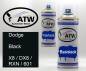 Preview: Dodge, Black, X8 / DX8 / RXN / 601: 400ml Sprühdose + 400ml Klarlack - Set, von ATW Autoteile West.